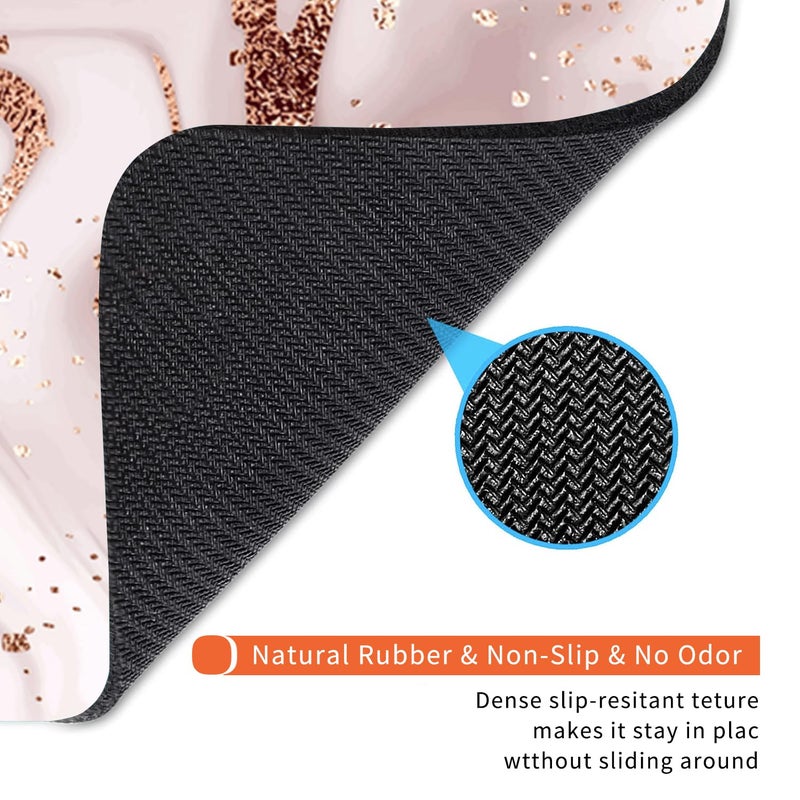 Armanza Square Mouse Pad Rose Gold Marble  Personalized Premium-Textured Custom Mouse Mat Design  Washable Mousepad Cloth  Non-Slip Rubber Base Computer Mouse Pads for Wireless Mouse - Image 5